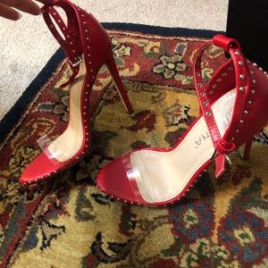 Red/clear studded heels